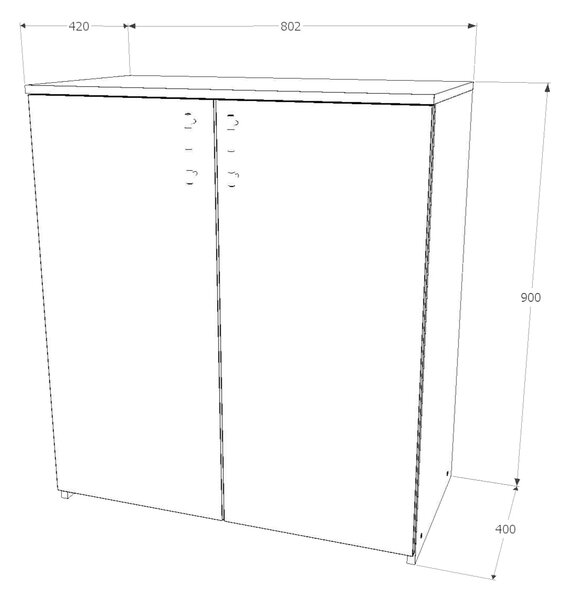 Comoda haaus Creta, 2 Usi, Alb, 80 x 42 x 90 cm