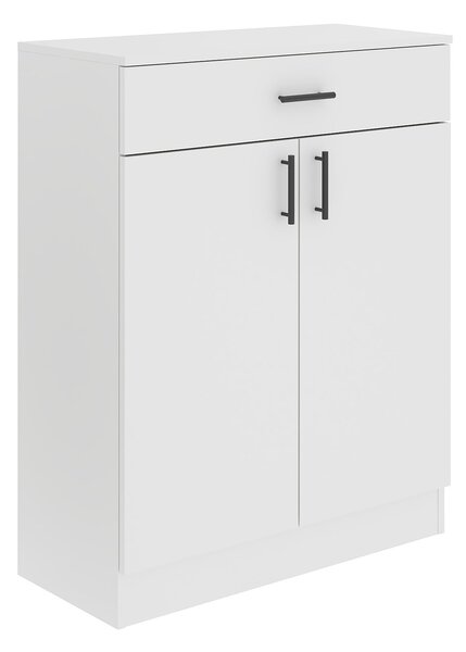 Comoda haaus Tisa, 1 Sertar, 2 Usi, Alb, 80 x 35 x 100 cm