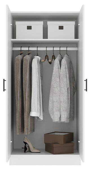 Dulap haaus Remi, 2 Usi, Alb, 80 x 51 x 170 cm
