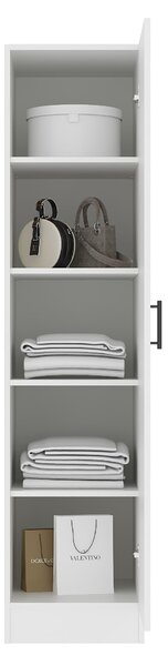 Dulap haaus Remi, O Usa, cu polite, Alb, 40 x 51 x 170 cm