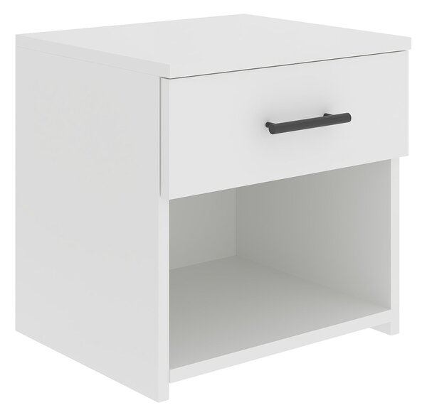 Noptiera haaus Remi, 1 Sertar, Alb, 40 x 35 x 40 cm