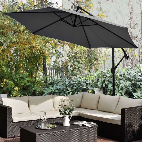Juskys Umbrelă de soare Brazília 3,5 m - gri închis