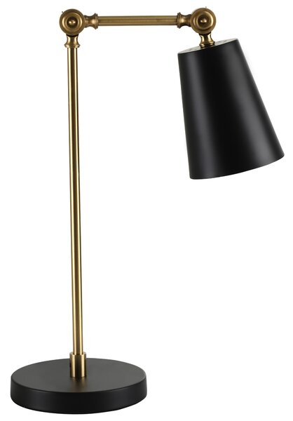 HOMCOM Lampa de Noptiera Lampa de Masa din Metal Negru si Auriu 40x18x70cm