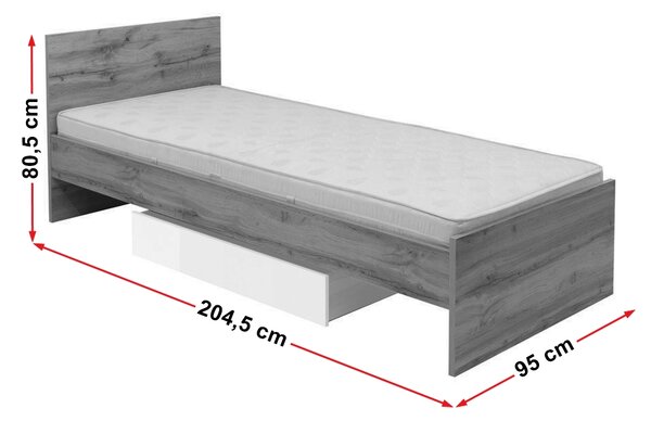 Pat de o persoană 90 cm Zele LOZ/90. 702289