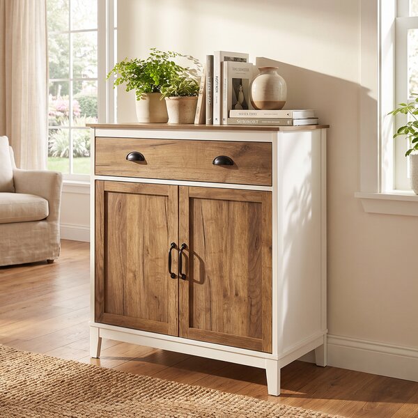 HOMCOM Dulap Multifuncțional Rustic din PAL cu Sertar și Spațiu de Depozitare, 78.5x39x89.4cm, Design Clasic, Alb | Aosom Romania