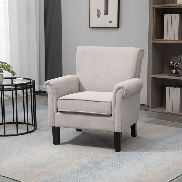 HOMCOM Fotoliu pentru Living, Stil Nordic, Tapițat cu Lemn și Poliester, Ideal pentru Living și Familie, 79x78x87 cm, Gri | Aosom Romania