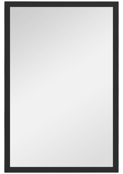 HOMCOM Oglindă Dreptunghiulară de Perete cu Cârlige, Sticlă și MDF, 60x80 cm, Negru | Aosom Romania