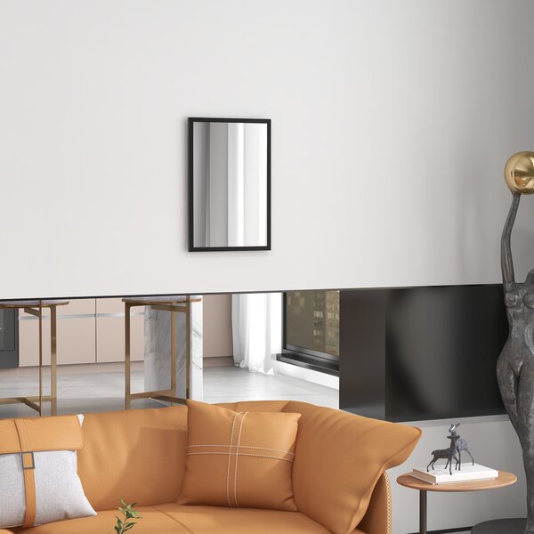 HOMCOM Oglindă Dreptunghiulară de Perete cu Cârlige, Sticlă și MDF, 60x80 cm, Negru | Aosom Romania