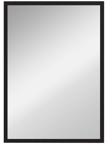 HOMCOM Oglindă Dreptunghiulară de Perete cu Cârlige, Sticlă și MDF, 60x80 cm, Negru | Aosom Romania