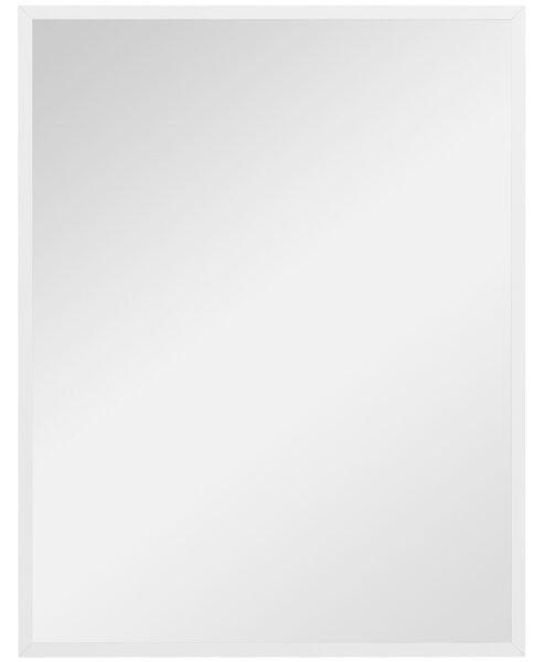 HOMCOM Oglindă de Perete din Sticlă și MDF, 70x90 cm, Alb | Aosom Romania