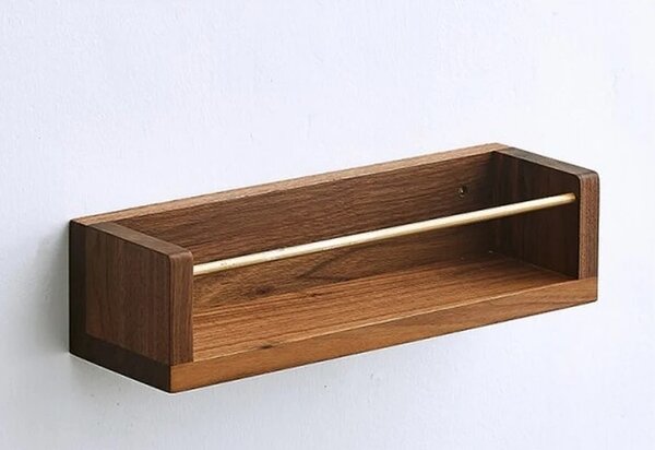 Raft de perete din lemn, Chichester, 40x10x12 cm, nuc