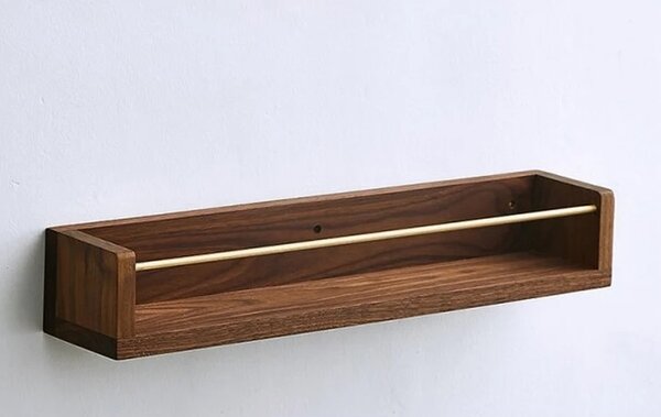 Raft de perete din lemn, Chichester XXL, 60x10x12 cm, nuc