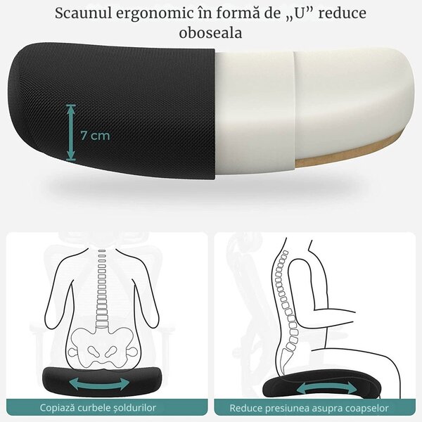 Scaun de birou cu tetieră MAGNUS, max. 150 kg, negru SongmicsHome