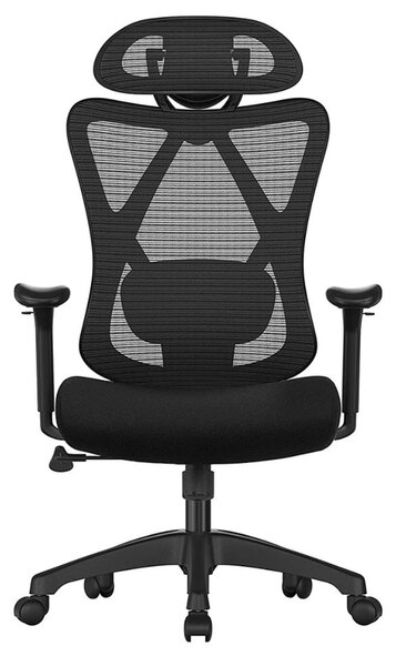 Scaun de birou cu tetieră MAGNUS, max. 150 kg, negru SongmicsHome