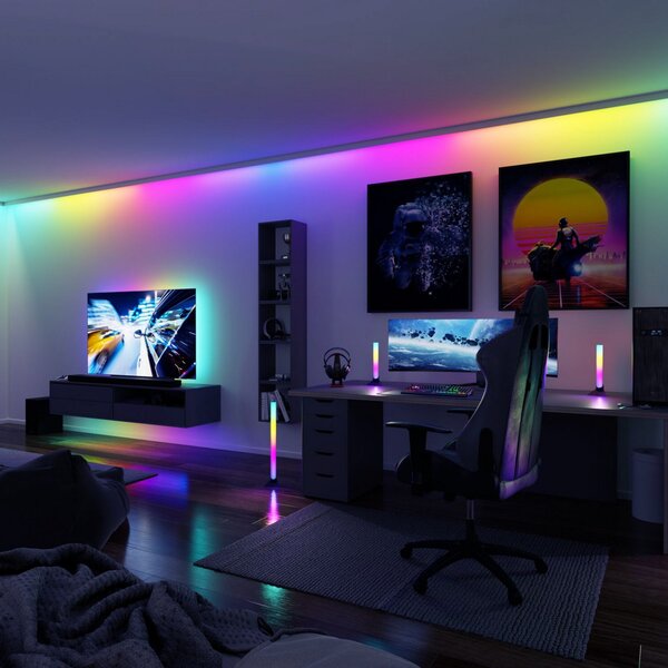 Paulmann EntertainLED Lightbar, RGB, 30cm, set de 2, reglabil, Negru, Camera de zi / sufragerie, Metal, Modern