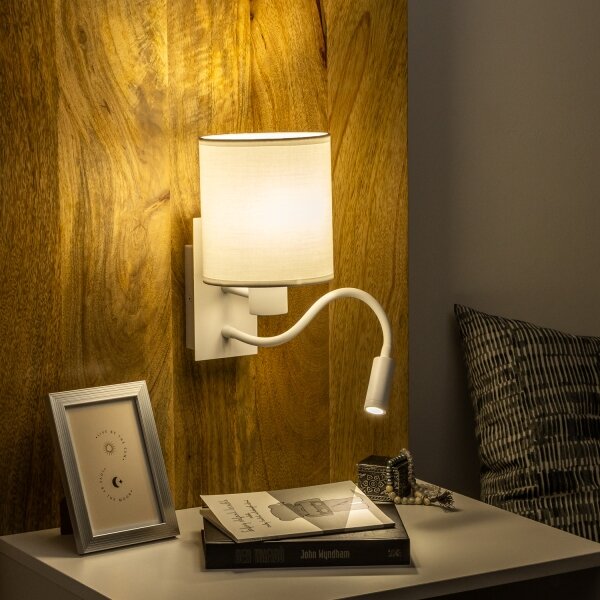 Lampă LED flexibilă de perete Brilagi NUBILA 1xE27/25W/230V + LED/3W alb
