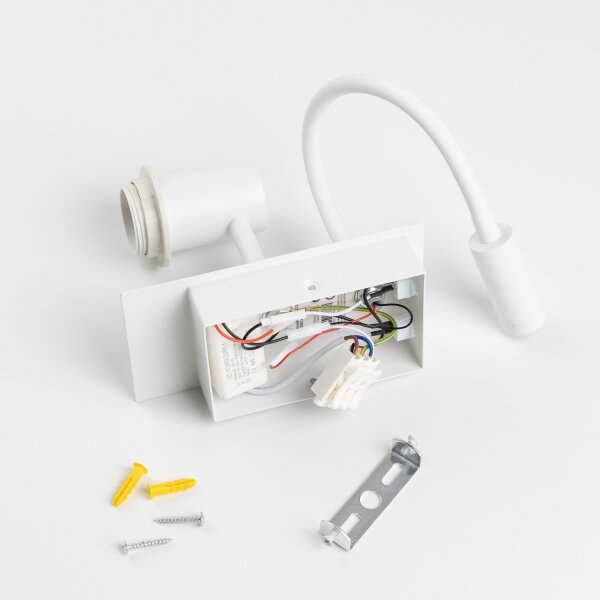 Brilagi NUBILA Lampă LED de perete flexibilă 1xE27/25W/230V + LED/3W, alb/gri deschis