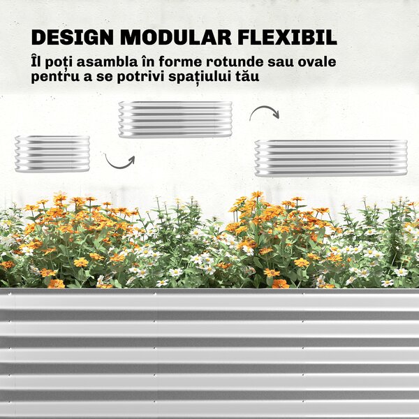Outsunny Strat Înălțat de Grădină cu Seră și Jardinieră | Aosom Romania