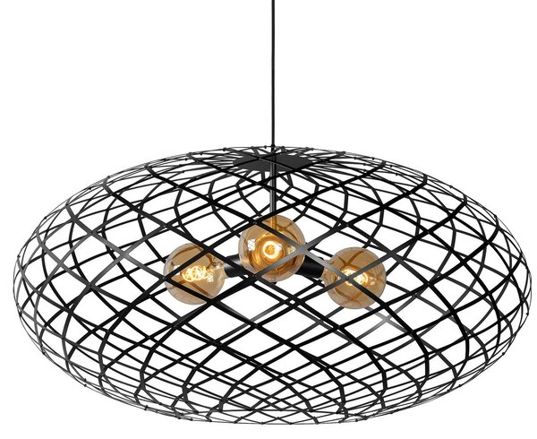 Lucide Lampă suspendată din tungsten, abajur oval, 100 cm, negru, reglabil, Negru, Camera de zi / sufragerie, Metal, Modern