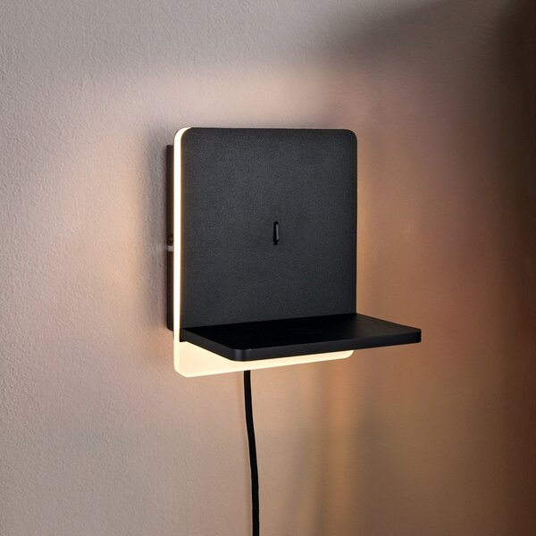 Trio Lighting Aplică de perete Fairfield LED, metal, negru mat, dimabil, reglabil, Negru, Camera de zi / sufragerie, Metal, Modern