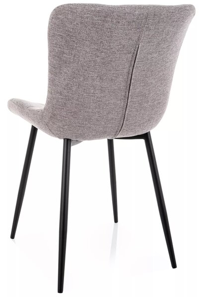 Scaun de dining tapițat ZEVORI, negru/gri BREGO 07
