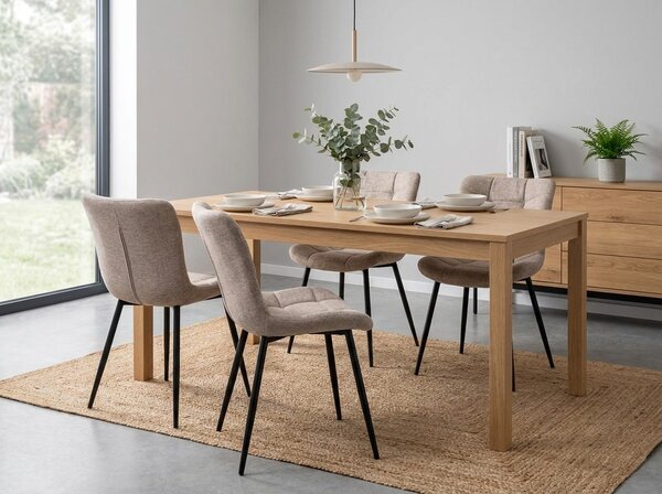 Scaun de dining tapiTat ZEVORI, negru/bej BREGO 31