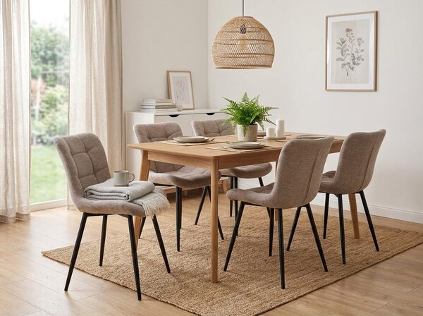 Scaun de dining tapiTat ZEVORI, negru/bej BREGO 31