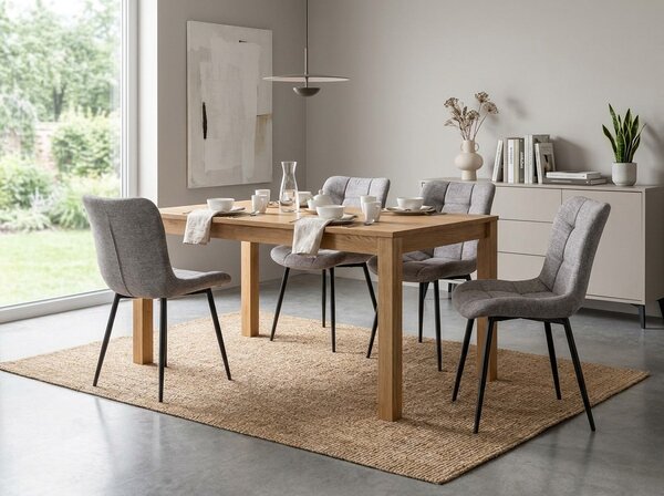 Scaun de dining tapițat ZEVORI, negru/gri BREGO 07