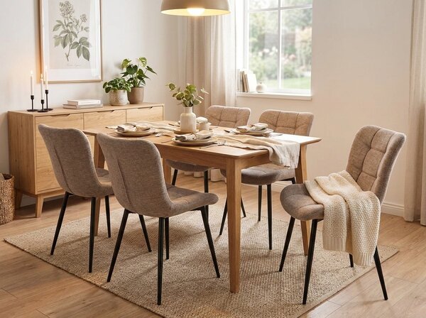 Scaun de dining tapiTat ZEVORI, negru/bej BREGO 31