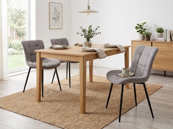 Scaun de dining tapițat ZEVORI, negru/gri BREGO 07