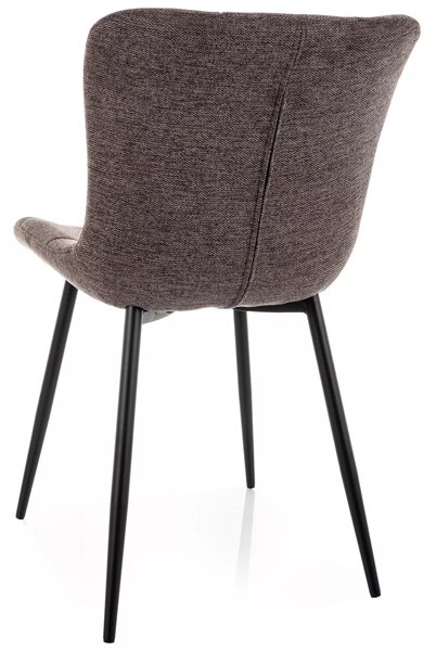 Scaun de dining tapitat ZEVORI, negru/cappuccino