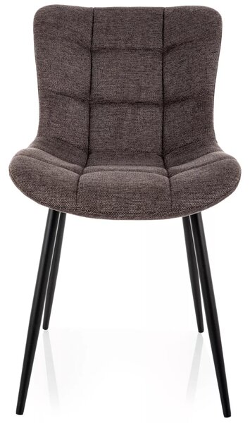 Scaun de dining tapitat ZEVORI, negru/cappuccino