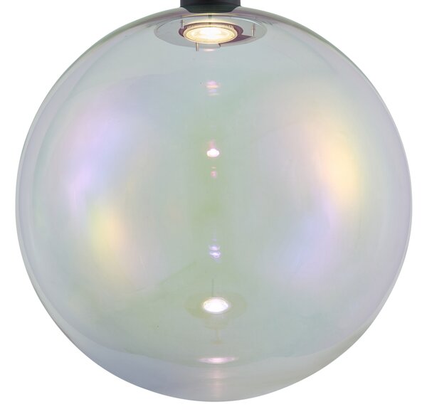 Lampă suspendată de design neagră cu sticlă curcubeu 35cm - Mallon