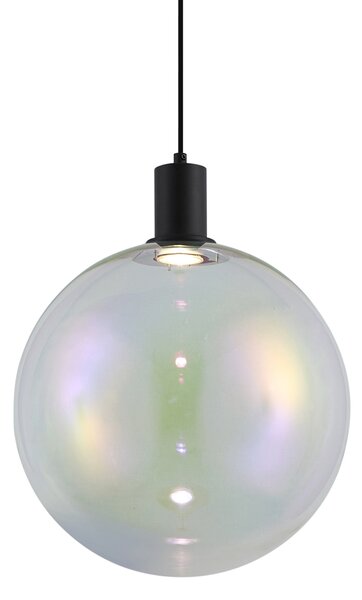 Lampă suspendată de design neagră cu sticlă curcubeu 35cm - Mallon