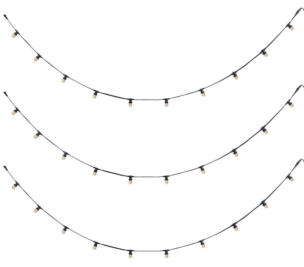 Ghirlandă luminoasă conectabilă neagră cu priză 14m incl. E27 P45 30 lumini IP64 - Lubber