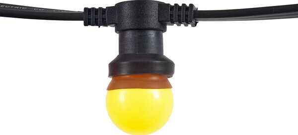 Ghirlandă luminoasă conectabilă neagră cu priză 14m, inclusiv 30 de becuri E27 IP64 - Lubber