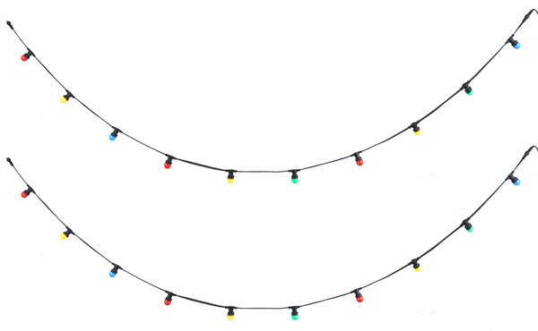 Ghirlandă luminoasă neagră conectabilă 10m cu priză incl. E27 20 lumini IP64 - Lubber