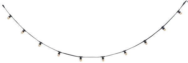 Ghirlandă luminoasă neagră conectabilă cu priză, 6m, 10 lumini E27, IP64 - Lubber