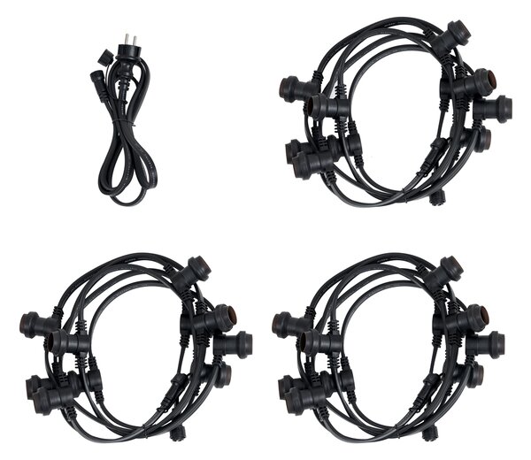 Ghirlandă luminoasă neagră conectabilă cu ștecher 14m 30 de lumini IP44 - Lubber