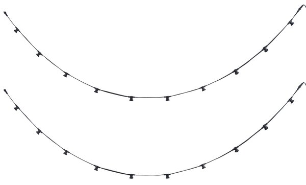 Ghirlandă luminoasă neagră interconectabilă cu priză 10m 20 lumini IP64 - Lubber