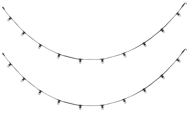 Ghirlandă luminoasă neagră conectabilă cu priză 10m, incl. 20 becuri E27 P45, IP64 - Lubber