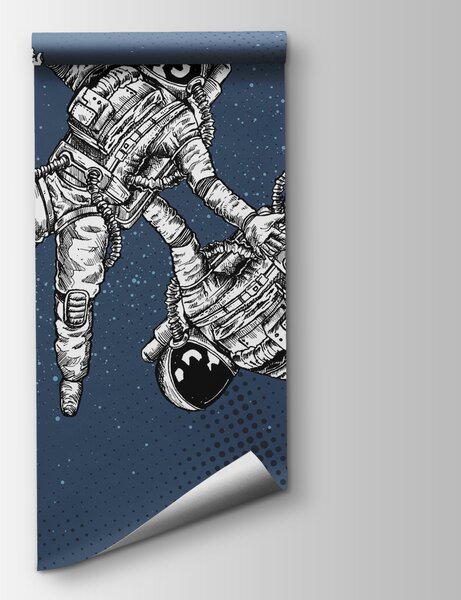Fototapet Doi astronauți plutind în spațiu, Fototapet spațiu cosmic, Fototapet populare, w00630v1 - Tapeko.ro