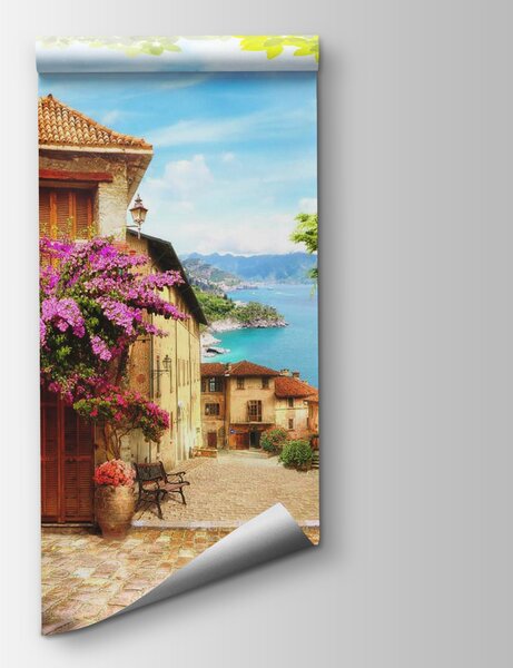 Fototapet Strada cu flori și copaci, Fototapet designer, Fototapet populare, u06474 - Tapeko.ro