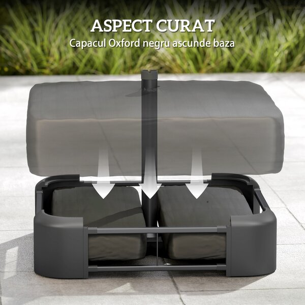 Outsunny Bază pentru Umbrelă Reumplibilă cu Nisip 80 kg/Nisip Umed 90 kg, pentru Tije de Ø48 mm, Negru | Aosom Romania