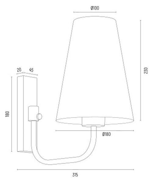 Argon Safiano lampă de perete 1x15 W auriu 8313