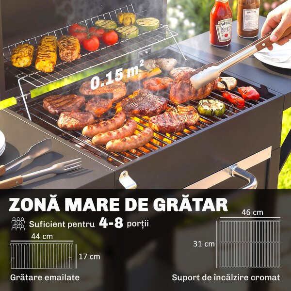 Outsunny Afumătoare pe cărbune pentru exterior | Aosom Romania
