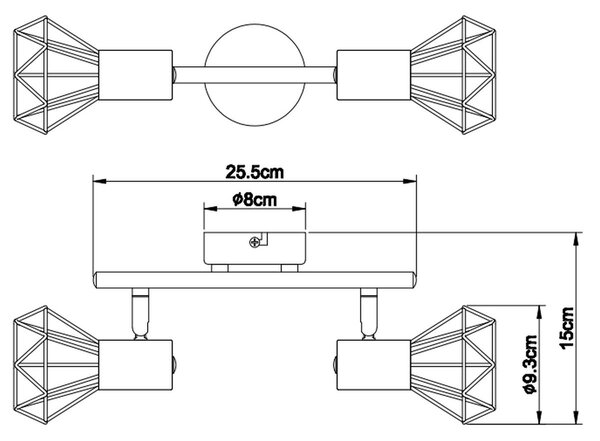 Globo Lighting Xara I lampă de tavan 2x40 W crom 54802-2