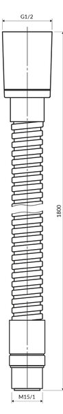 Omnires furtun de duș 180 cm alb 062MWM