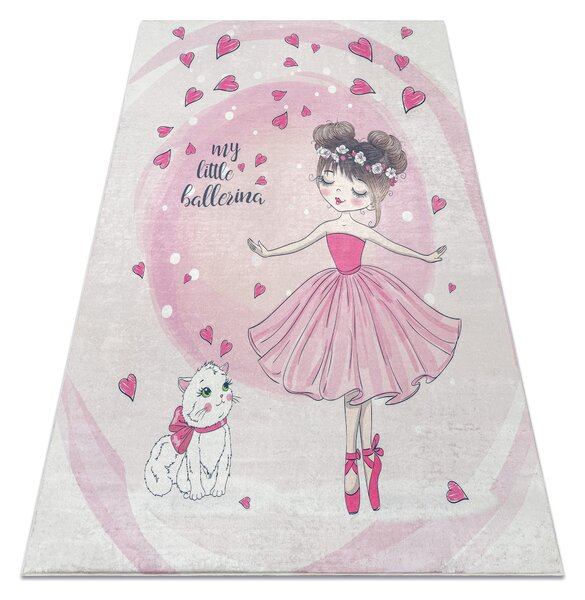BAMBINO 2161covor lavabil Balerina, pisicuta pentru copii anti-alunecare - roz