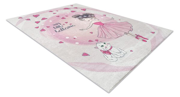 BAMBINO 2161covor lavabil Balerina, pisicuta pentru copii anti-alunecare - roz